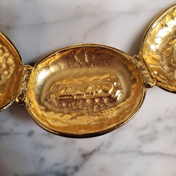 ALEXIS KIRK Vintage stone enamel gold necklace - Picture 5 of 10